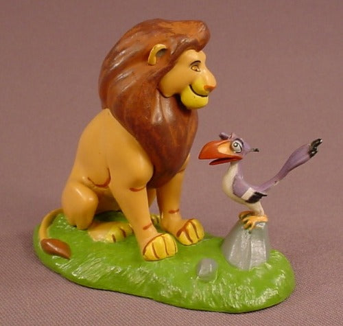 Disney The Lion King Ault Simba & Zazu Sitting On A Grass Base