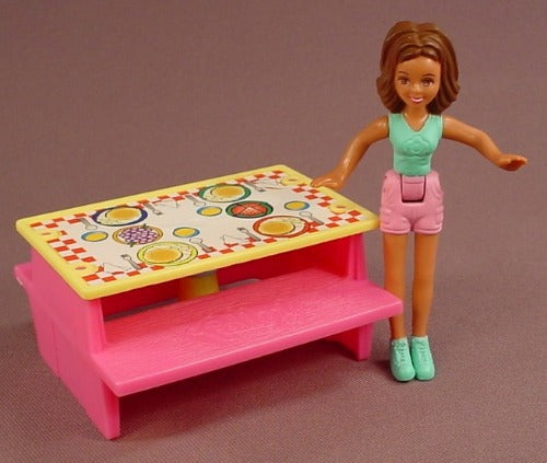 Polly Pocket Shani Doll With A Picnic Table