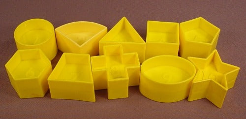 Tupperware Tuppertoys Replacement Set Of 10 Yellow Shape Blocks
