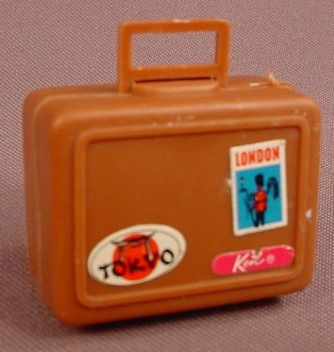 Barbie Vintage 1972 Busy Hands Brown Suitcase