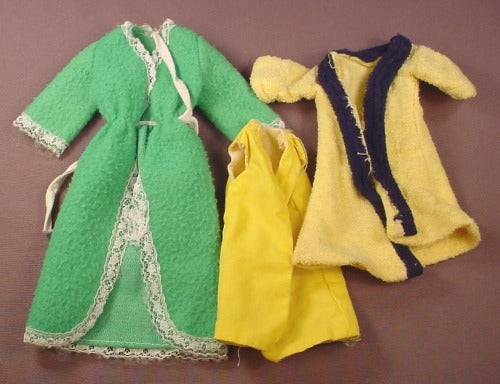 Barbie Doll Size 3 Piece Lot Of Housecoats