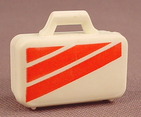 Playmobil White Suitcase With Diagonal Red Stripes