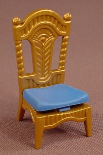 Playmobil Gold Ornately Carved Dining Room Chair With A Straight Back