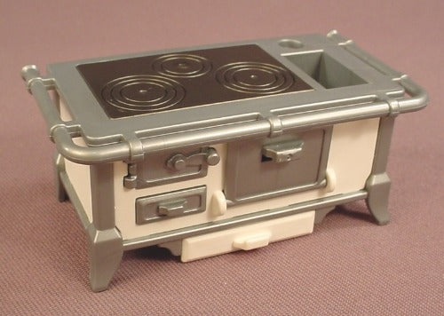 Playmobil Silver Gray Victorian Stove With Silver & White Door