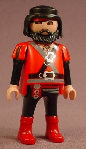 Playmobil Adult Male Red Pirate Captain Figure With A Red Scar