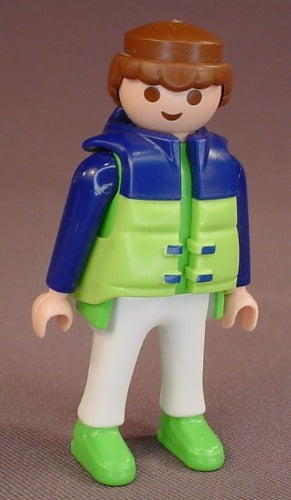 Playmobil Adult Male Figure In A Dark Blue & Green Down Coat