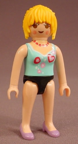 Playmobil Adult Female Figure In A Light Blue Tank Top