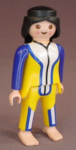 Playmobil Adult Female Woman Figure In A Yellow & Blue Wetsuit