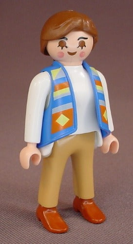 Playmobil Adult Female Woman Figure In A Blue Vest