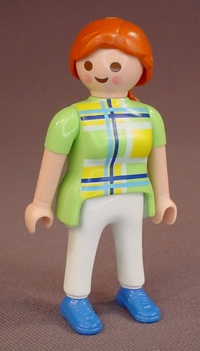 Playmobil Adult Female Woman Figure In A Light Or Linden Green Shirt