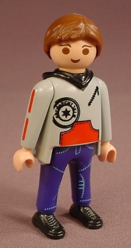 Playmobil Adult Male Figure In A Gray Sweater