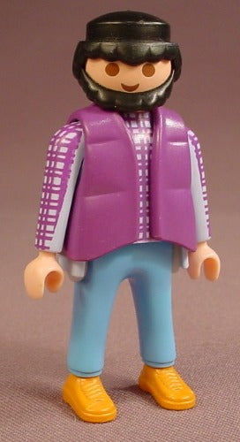 Playmobil Adult Male Figure In A Purple Down Vest