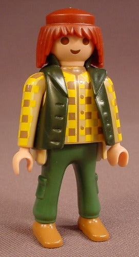 Playmobil Adult Male Figure In A Dark Green Vest