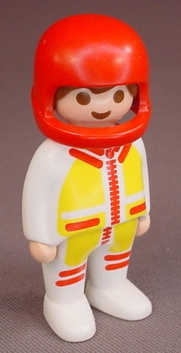 Playmobil 123 Adult Male Figure In A Red Helmet