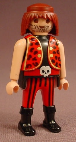 Playmobil Adult Male Pirate Figure In A Red Vest