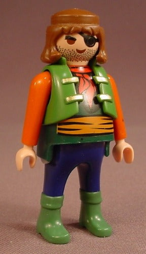 Playmobil Adult Male Pirate Figure In A Green Vest