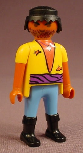 Playmobil Adult Male Pirate Figure In A Yellow Shirt