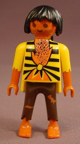 Playmobil Adult Male Pirate Figure In A Striped & Torn Yellow Shirt
