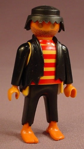 Playmobil Adult Male Pirate Figure In A Ragged Or Torn Black Jacket