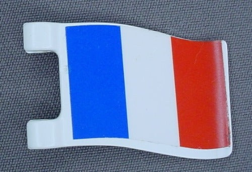 Playmobil White Wavy Flag With Vertical Blue White & Red Stripes