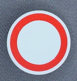 Playmobil White Round Sign With A Red Circle