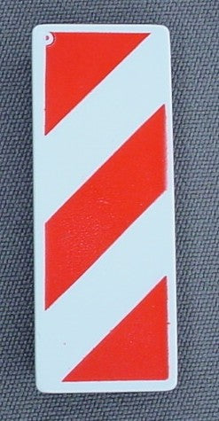 Playmobil White Rectangular Sign With A Diagonal Red & White Stripes