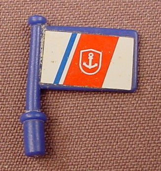 Playmobil Blue Small Flag With A Coast Guard Design
