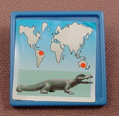 Playmobil Blue Square Sign With A Caiman Or Alligator