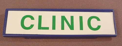 Playmobil Blue Rectangular Sign With A Clinic Sticker