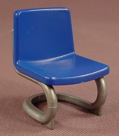 Playmobil Blue Chair Seat & Back On A Gray Tubular Frame