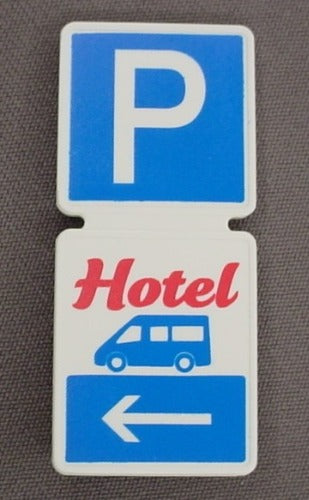 Playmobil White Double Sign With Hotel Parking Printed