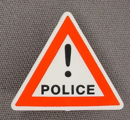 Playmobil White Triangular Sign With A Police Design