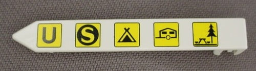Playmobil White Arrow Shaped Sign With Yellow Services Symbols