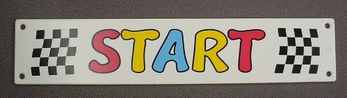 Playmobil White Long Narrow Sign With The Word Start