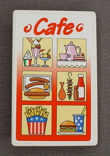 Playmobil White Rectangular Sign With A Cafe Menu Sticker