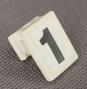 Playmobil White Small Sign That Hooks Over A Square Bar