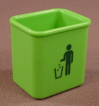 Playmobil Green Garbage Can With A Clip