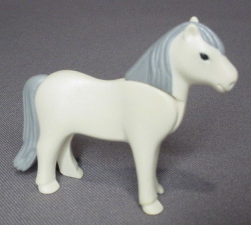 Playmobil White Baby Horse Or Pony With A Gray Mane