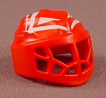 Playmobil Red Hockey Goalie Helmet With White Angled Stripes