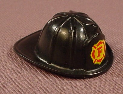 Playmobil Black Firefighter Helmet With A Red & Yellow F Crest
