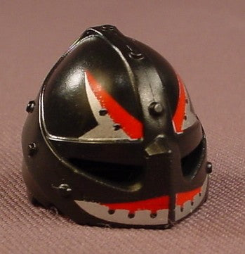 Playmobil Black Helmet With Eye Slits And A Red & Silver Design