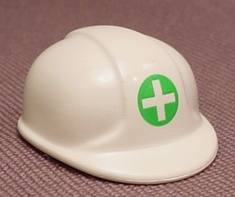 Playmobil White Modern Construction Helmet With A Green Cross