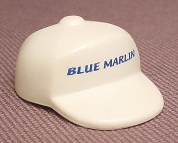 Playmobil White Squared Baseball Hat Or Cap With Blue Marlin