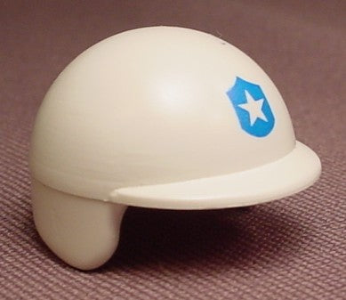 Playmobil White Smooth Motorcycle Helmet With A Small Brim