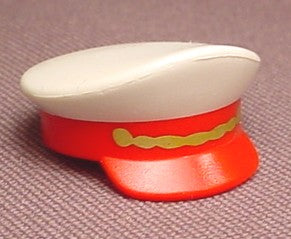 Playmobil White & Red Peaked Uniform Hat