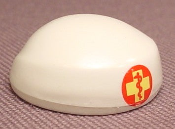 Playmobil White Surgical Hat With A Red & Yellow Medical Symbol