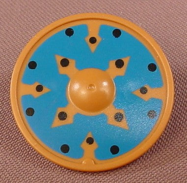 Playmobil Brown Round Shield With A Center Boss & A Black Dots