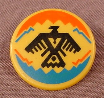 Playmobil Mustard Yellow Round Shield With A Black Thunderbird