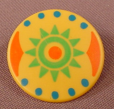 Playmobil Mustard Yellow Round Shield With A Green Sun