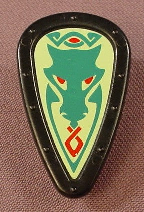 Playmobil Black Teardrop Shield With A Green Dragon Design